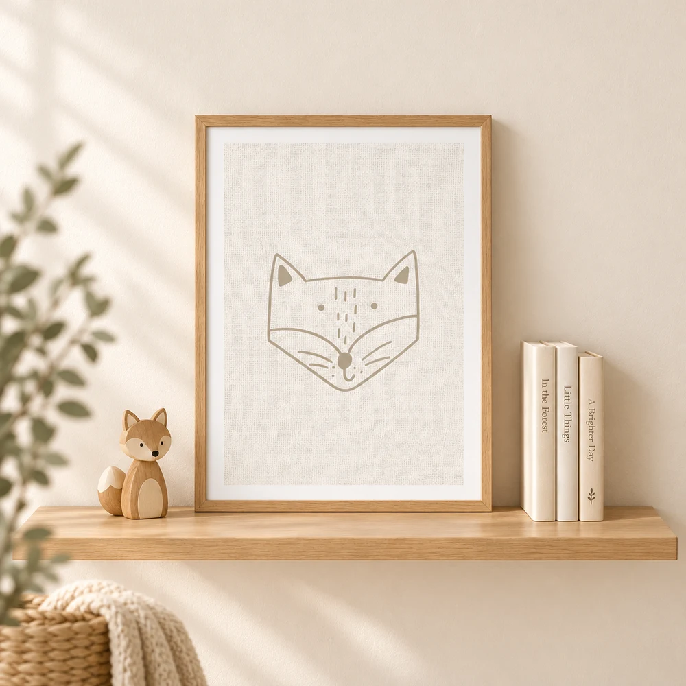 Minimal Fox framed styling example; frame not included