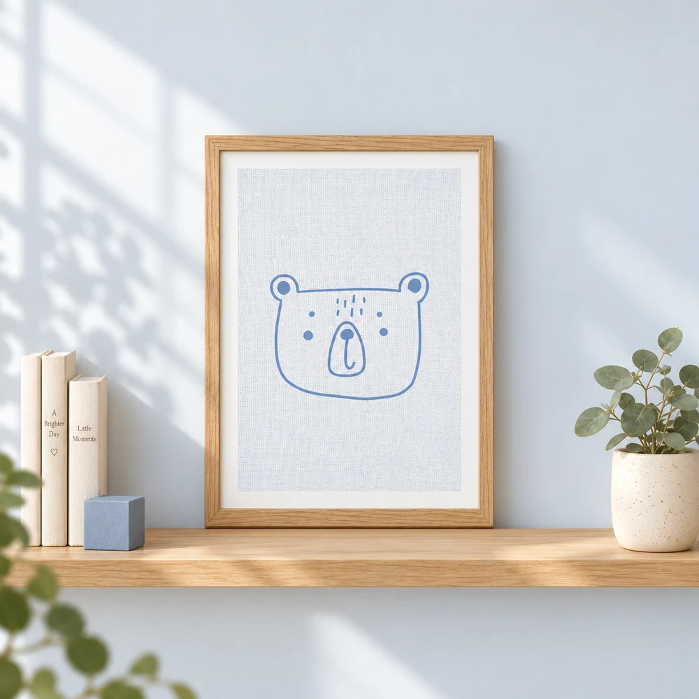 Minimal Bear framed styling example; frame not included