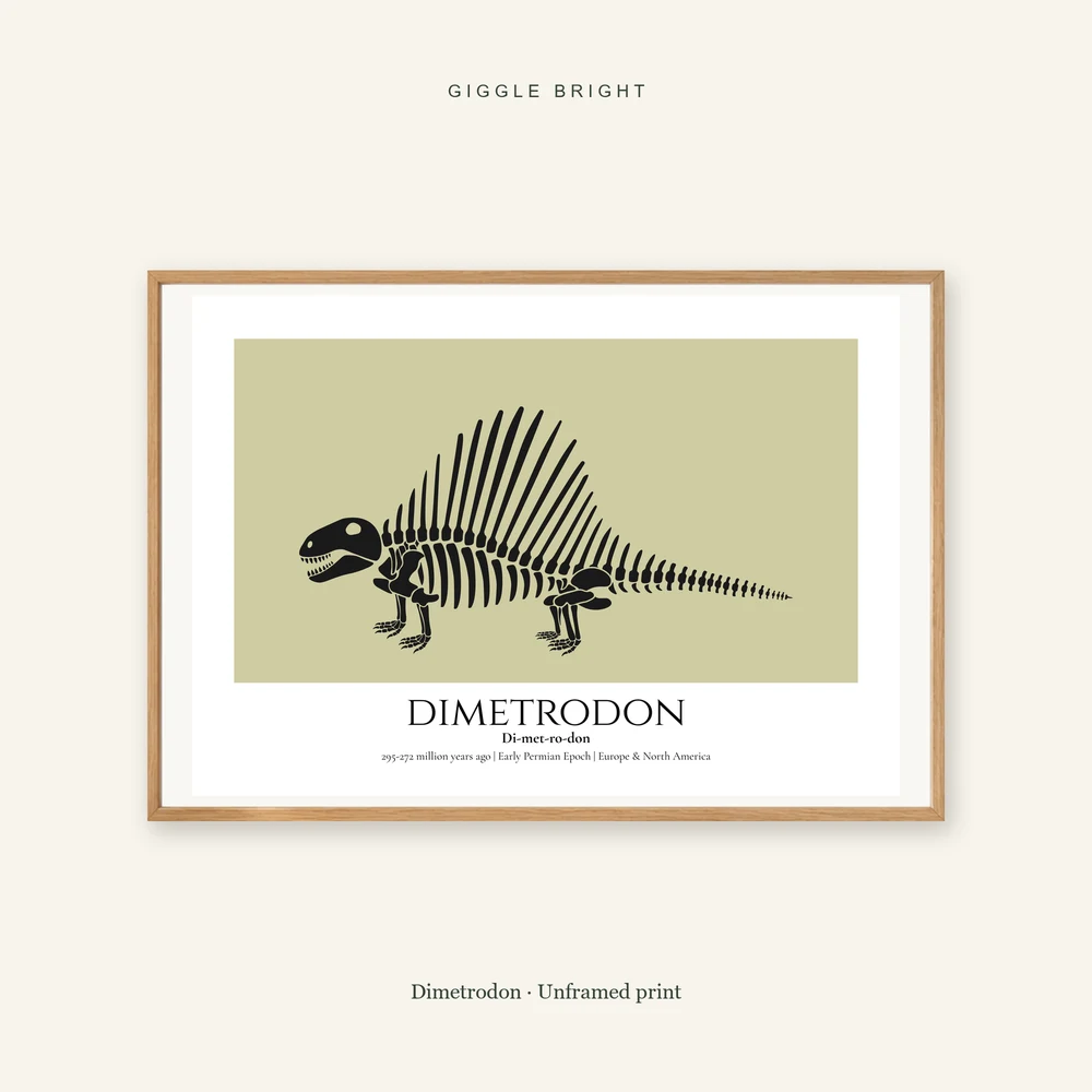 Dimetrodon Giggle Bright framed print; frame not included