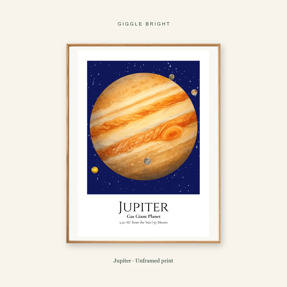 Jupiter Giggle Bright framed print; frame not included