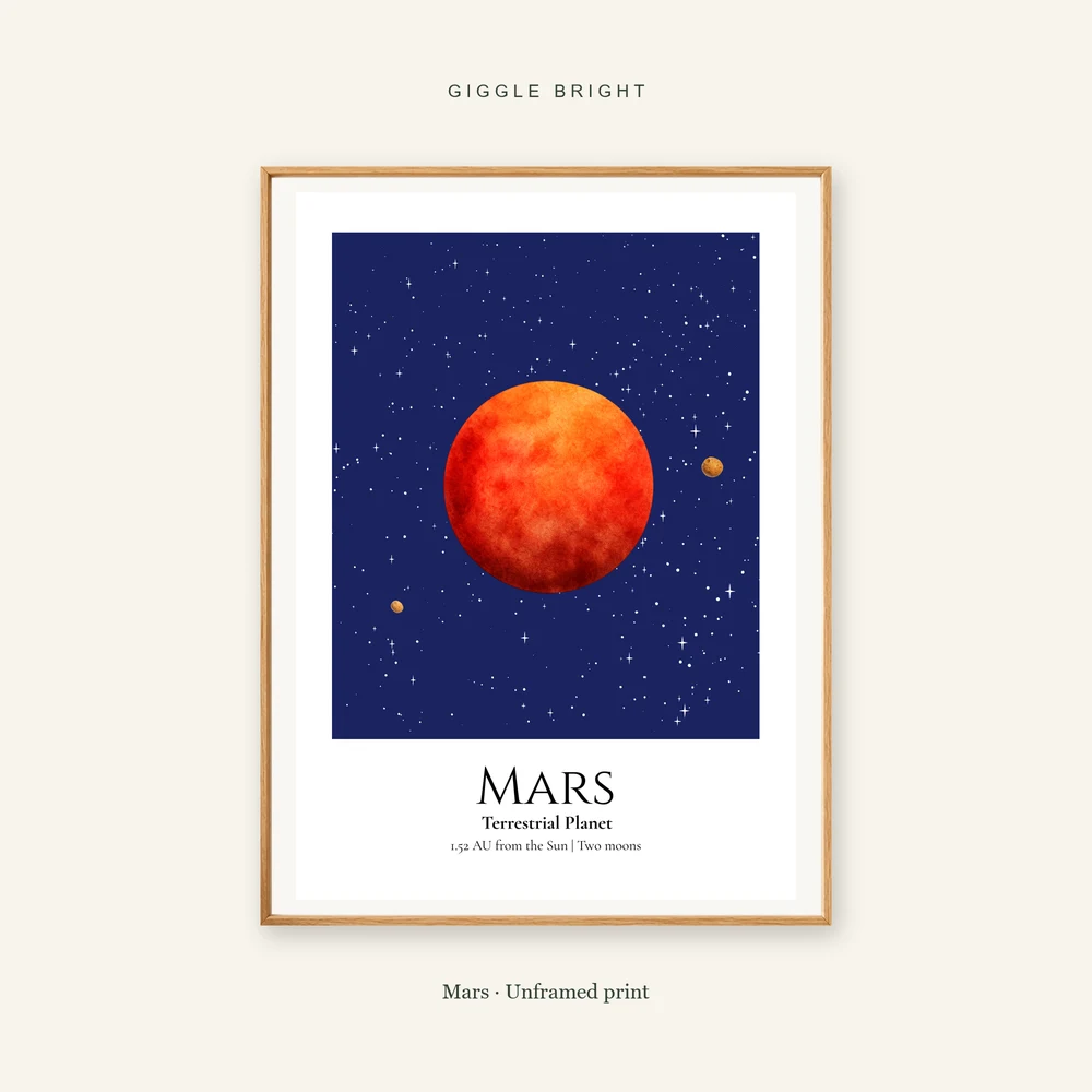 Mars Giggle Bright framed print; frame not included