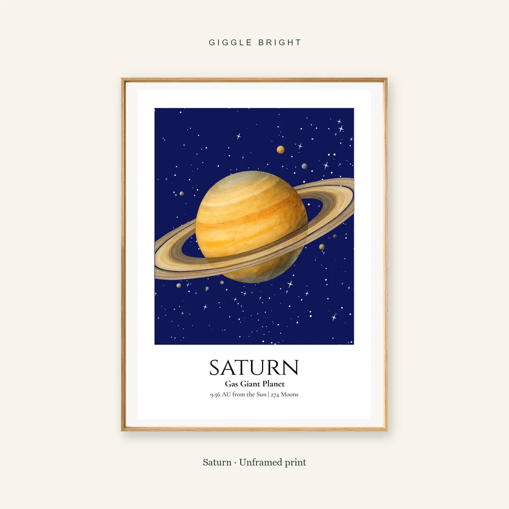 Saturn Giggle Bright framed print; frame not included